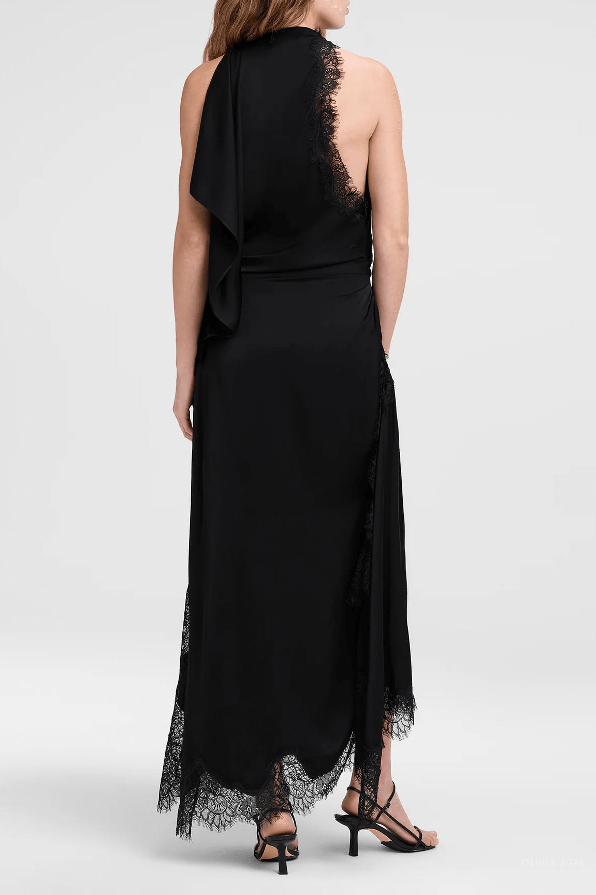 ALC Miriam Satin and Lace Maxi Dress - Image 3