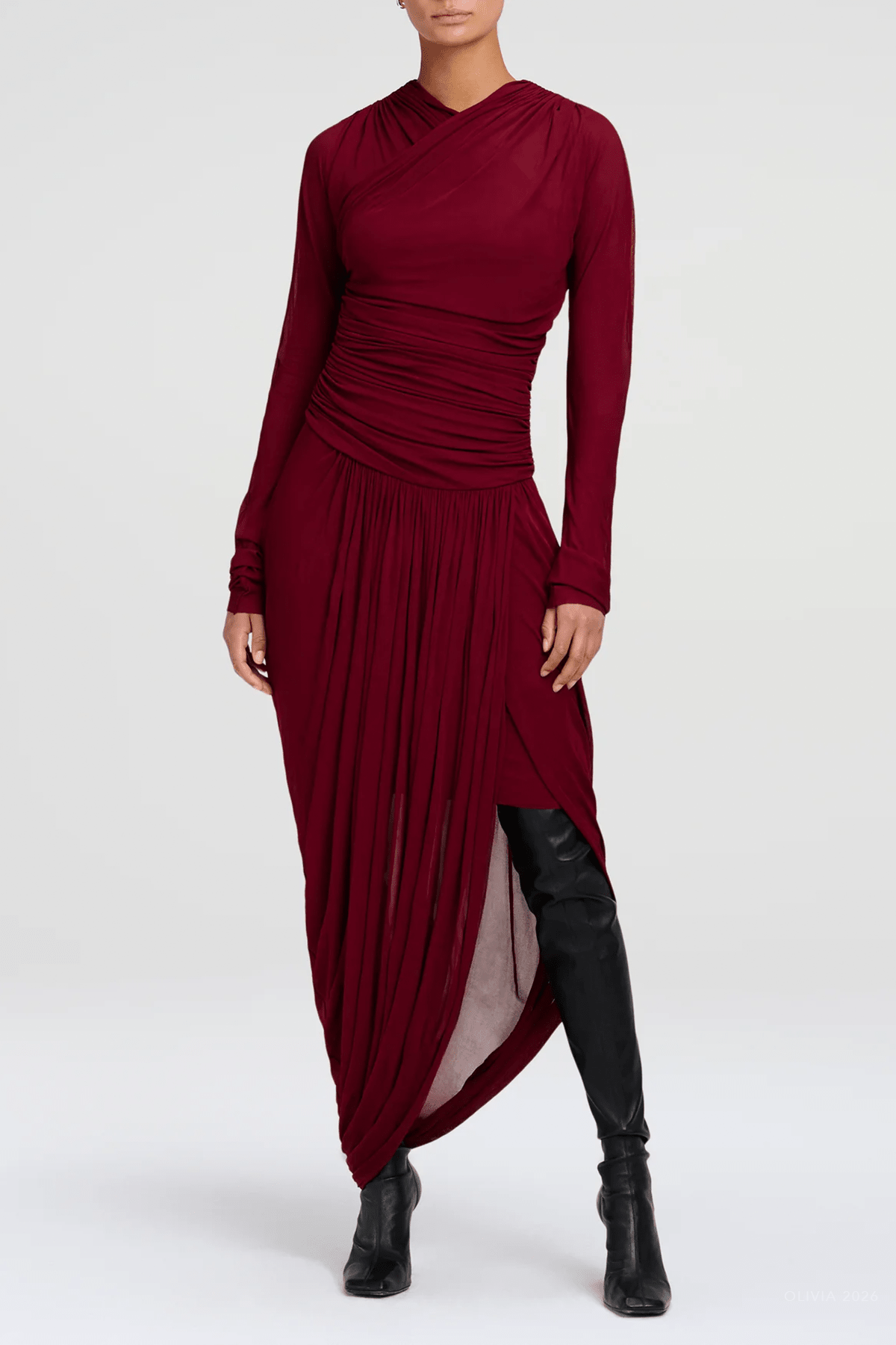 MNALC041026044357129_2 ALC Mailie Jersey Midi Dress - Image 2