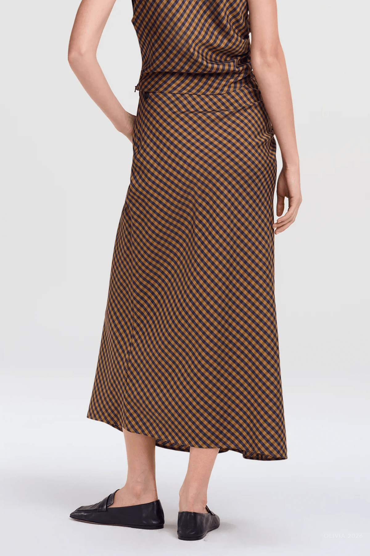 MNALC051026010727091_3 ALC Jean Check Midi Skirt - Image 3