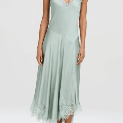 ALC Aleena Satin and Lace Midi Dress - Image 2