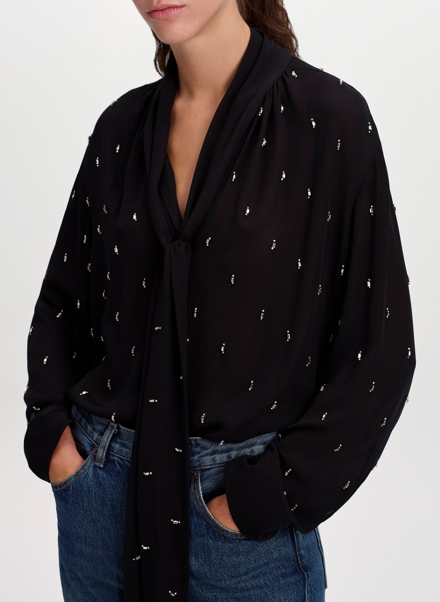 MNALC091026050957002_2 A.L.C. Vivi Embellished Silk Top - Image 2