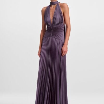 A.L.C. Sabine Pleated Satin Gown - Image 1