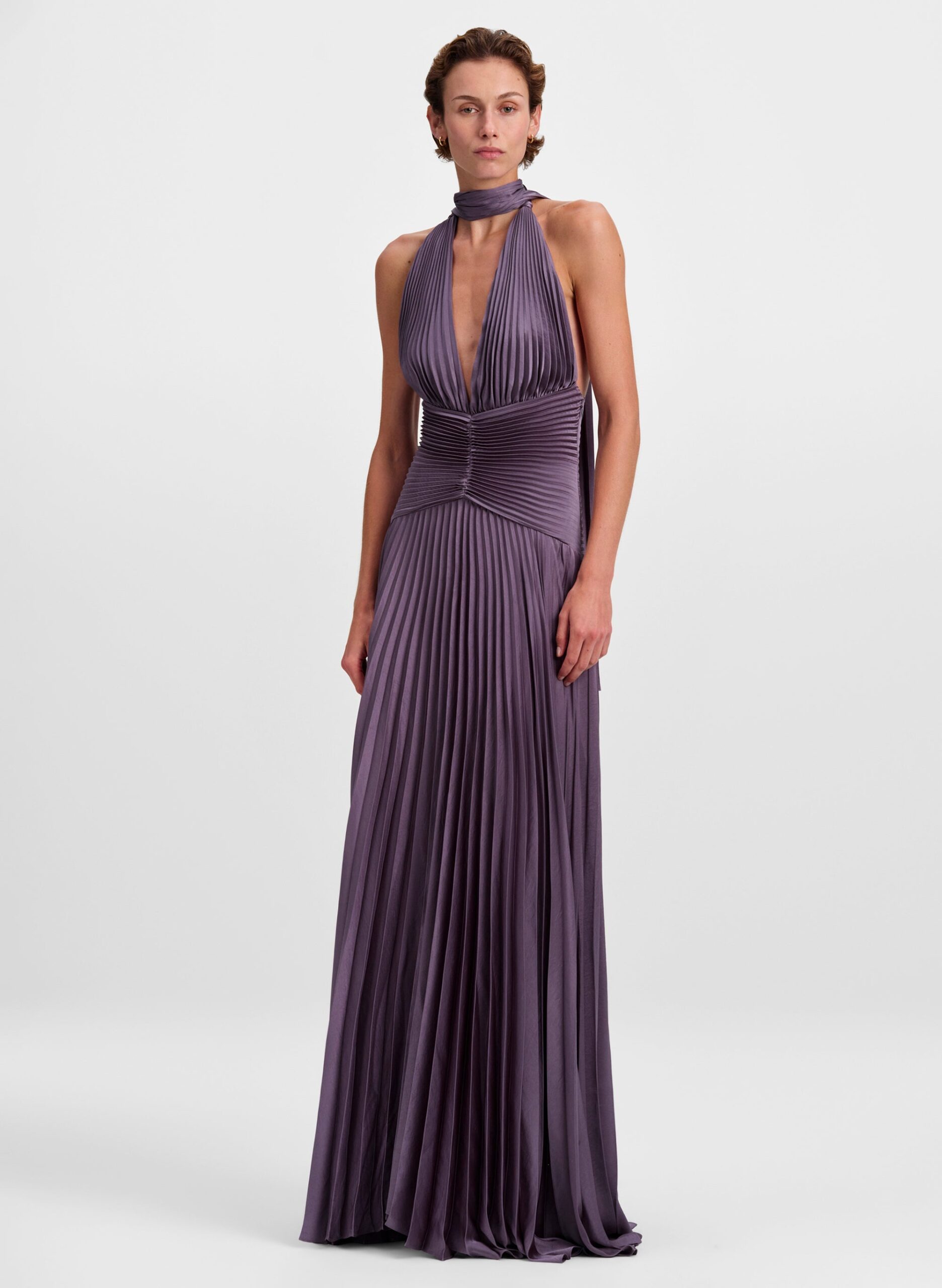 A.L.C. Sabine Pleated Satin Gown - Image 1