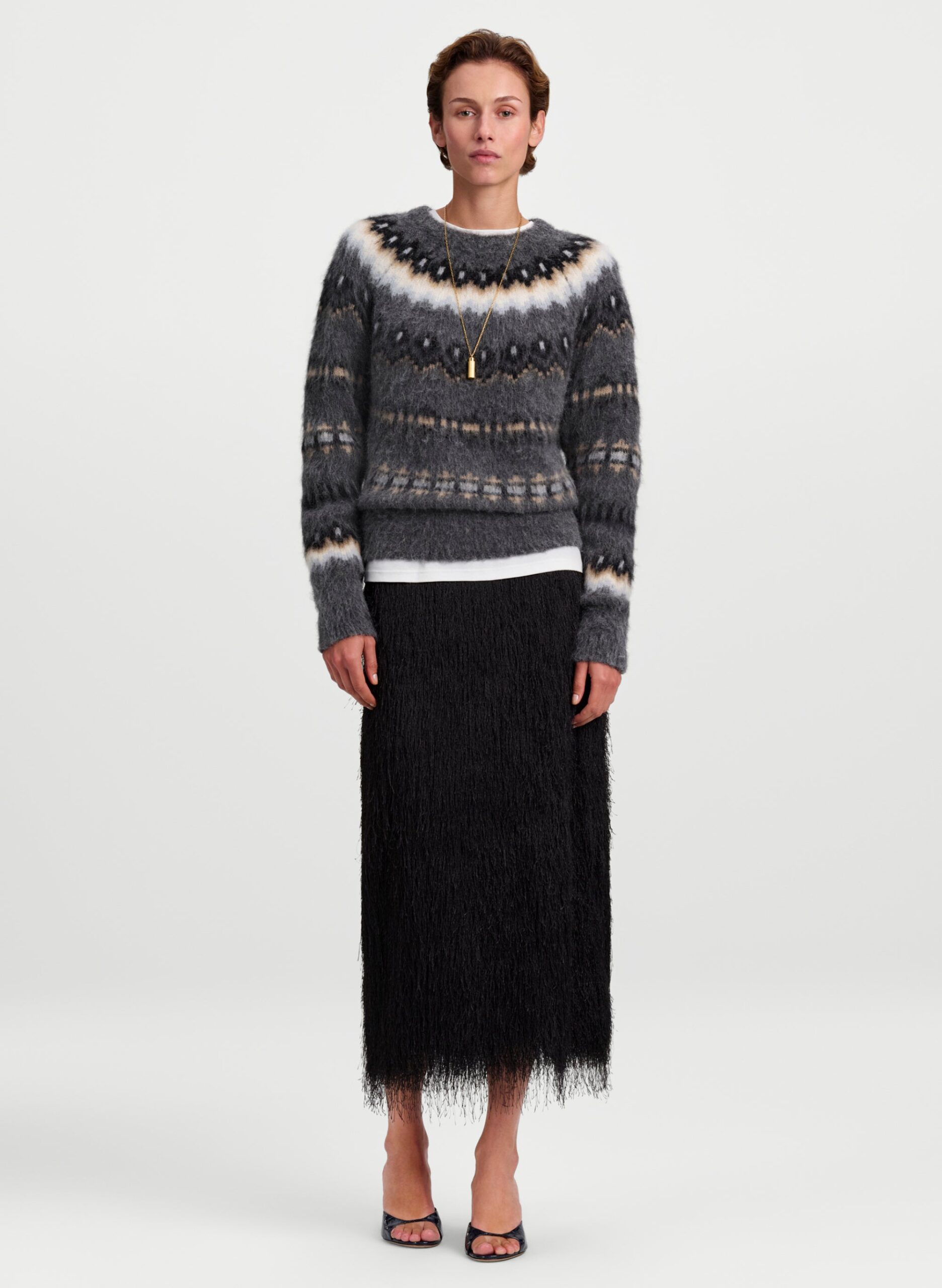 A.L.C. Phoebe Fringe Midi Skirt - Image 1