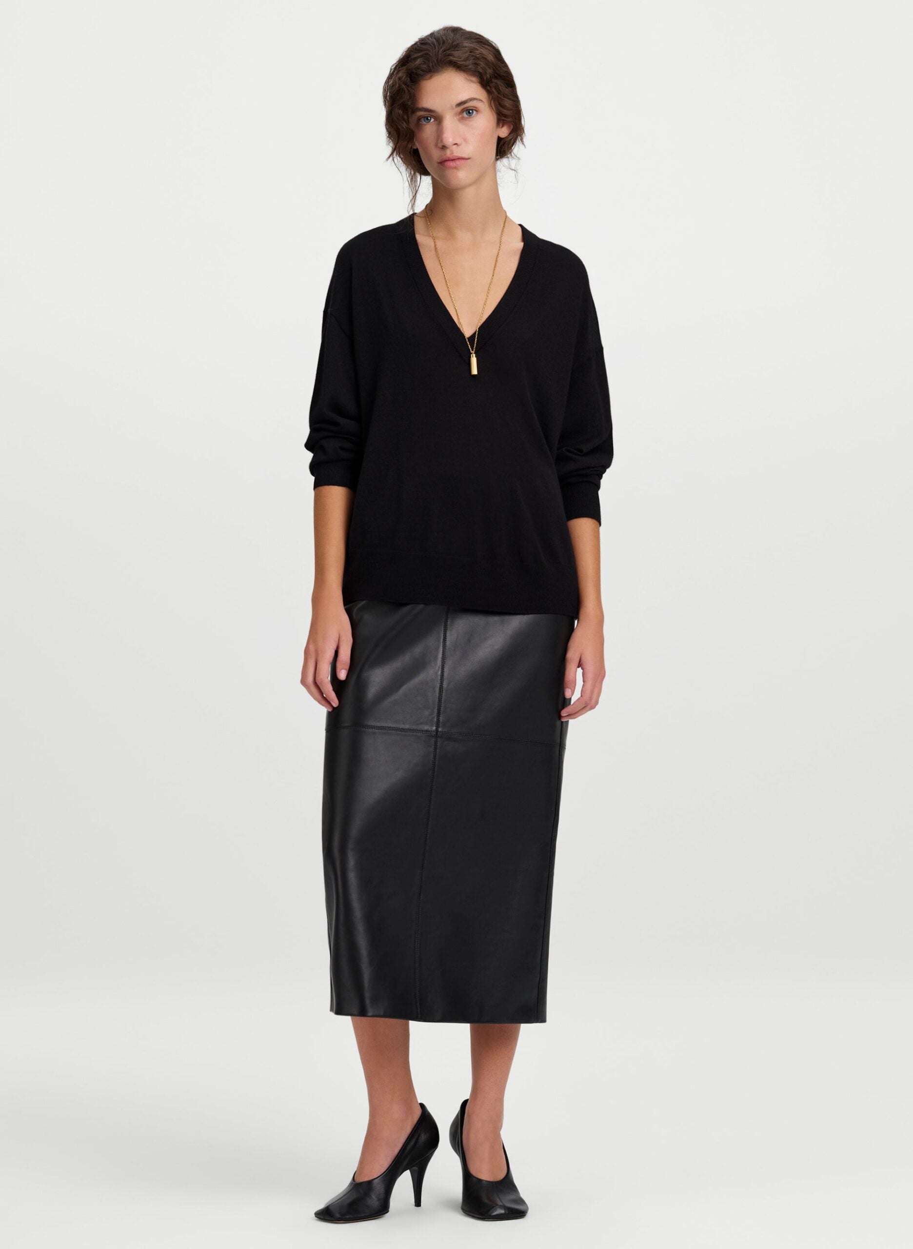 A.L.C. Nicole Fine Merino V Neck Sweater - Image 1