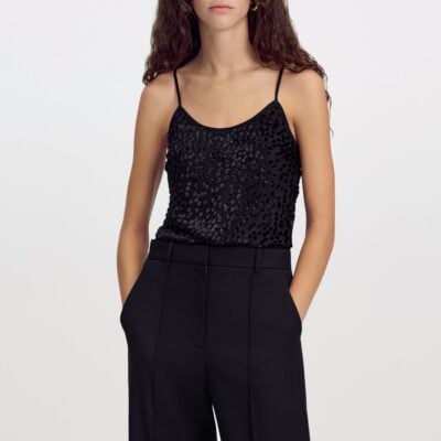 A.L.C. Drew Silk Devoré Camisole Top - Image 1
