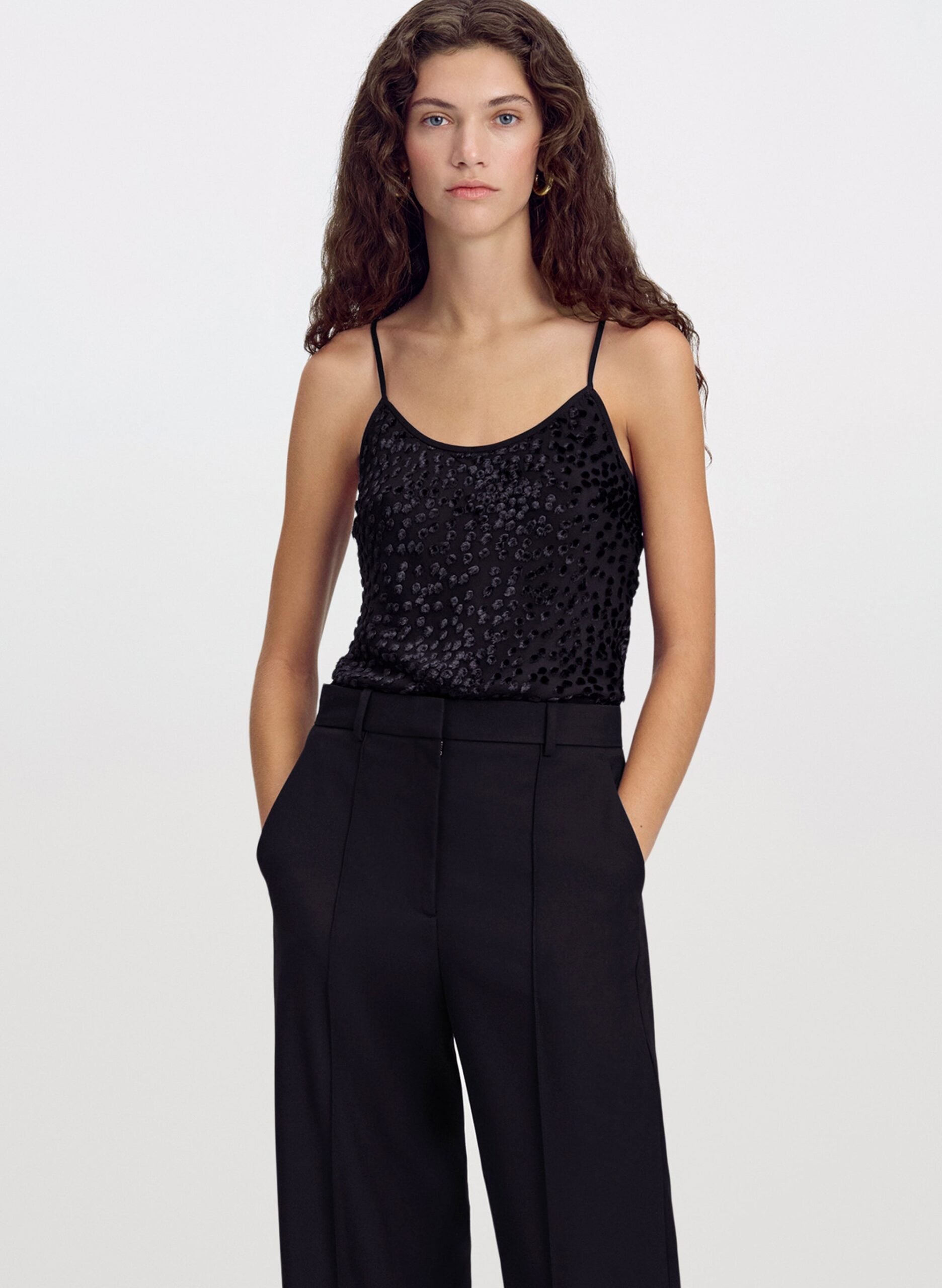 A.L.C. Drew Silk Devoré Camisole Top - Image 1