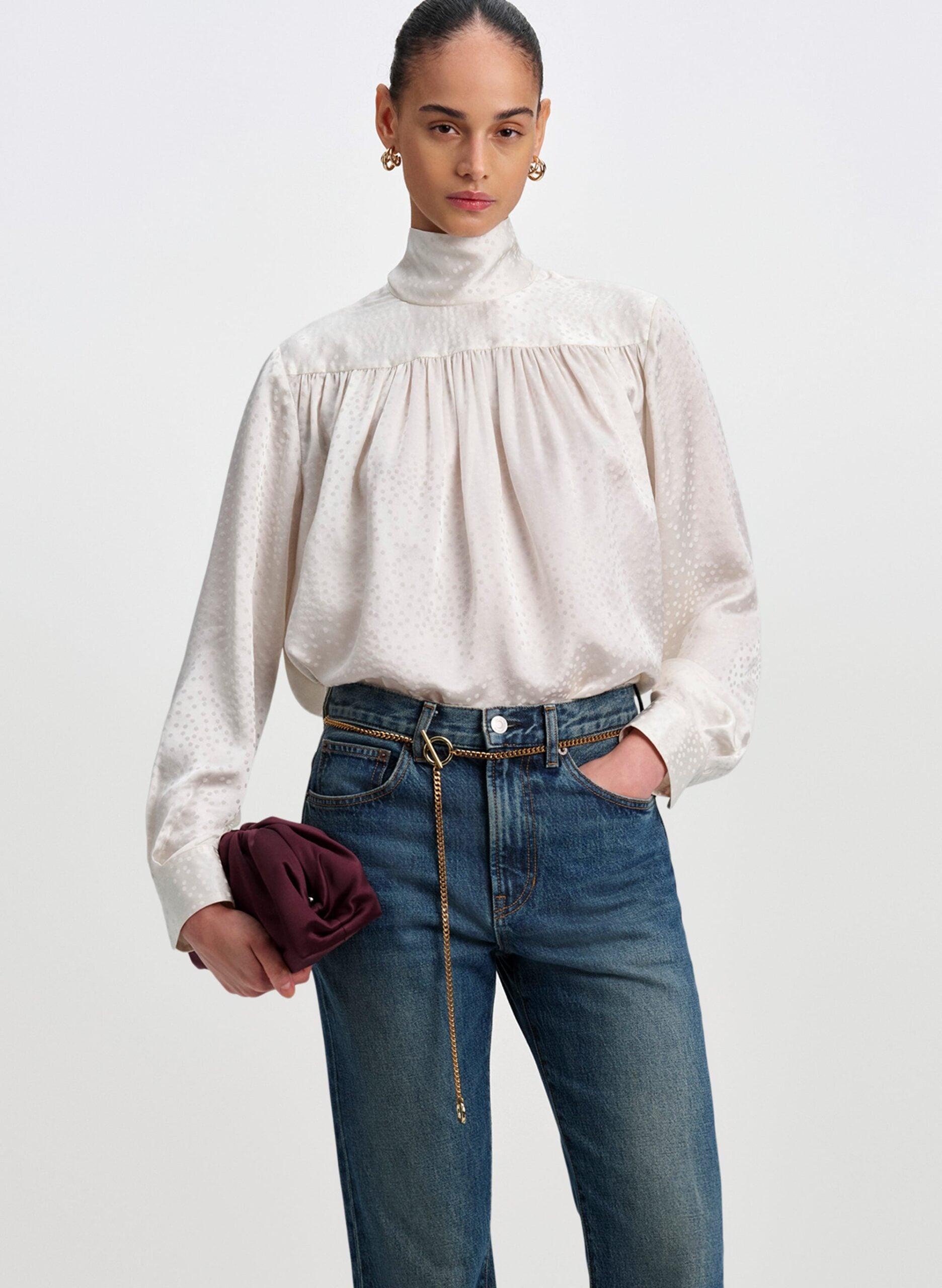 A.L.C. Danielle Silk Jacquard Top - Image 1