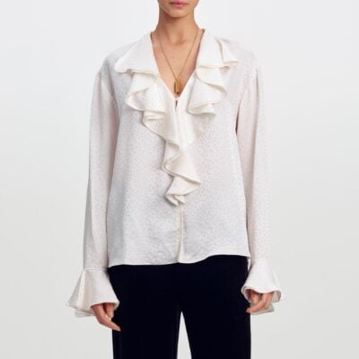 A.L.C. Colette Silk Jacquard Top - Image 1
