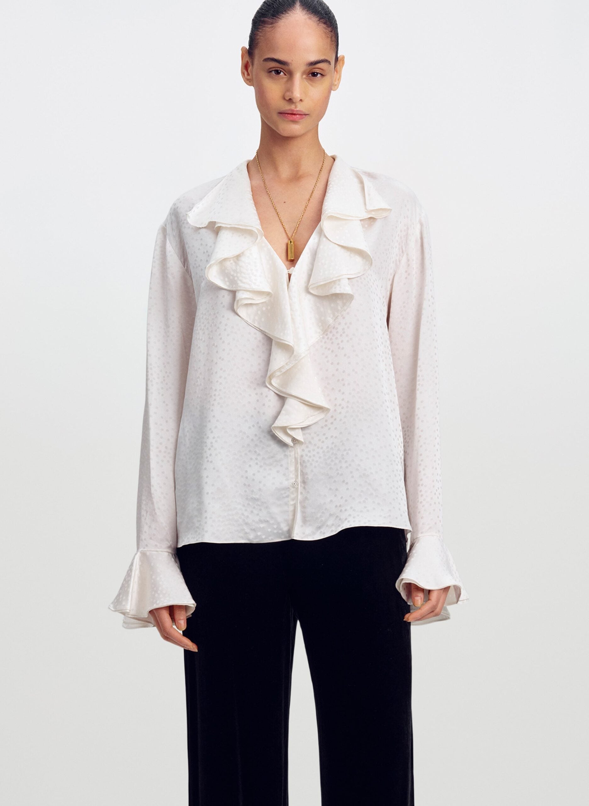A.L.C. Colette Silk Jacquard Top - Image 1