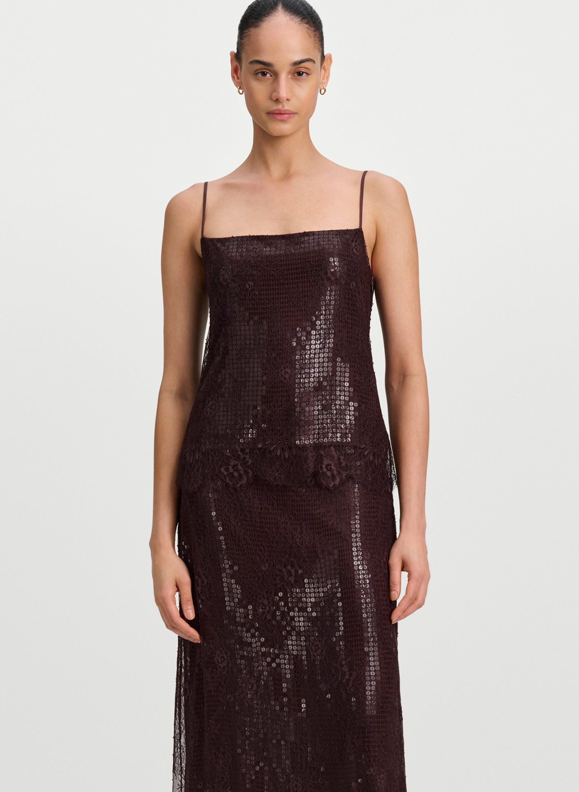 A.L.C. Ariana Sequin and Lace Camisole Top - Image 1
