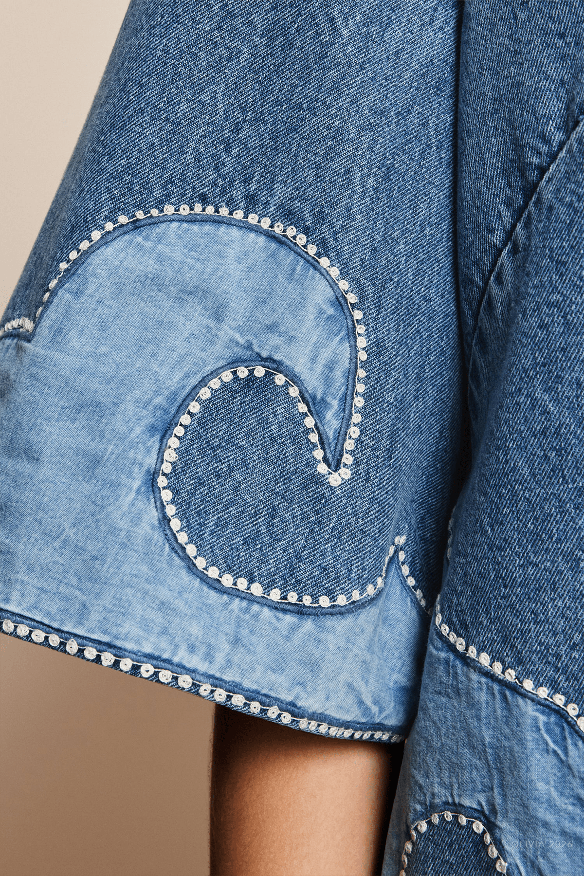 Alemais Jesse Denim Applique Mini Dress - Image 2