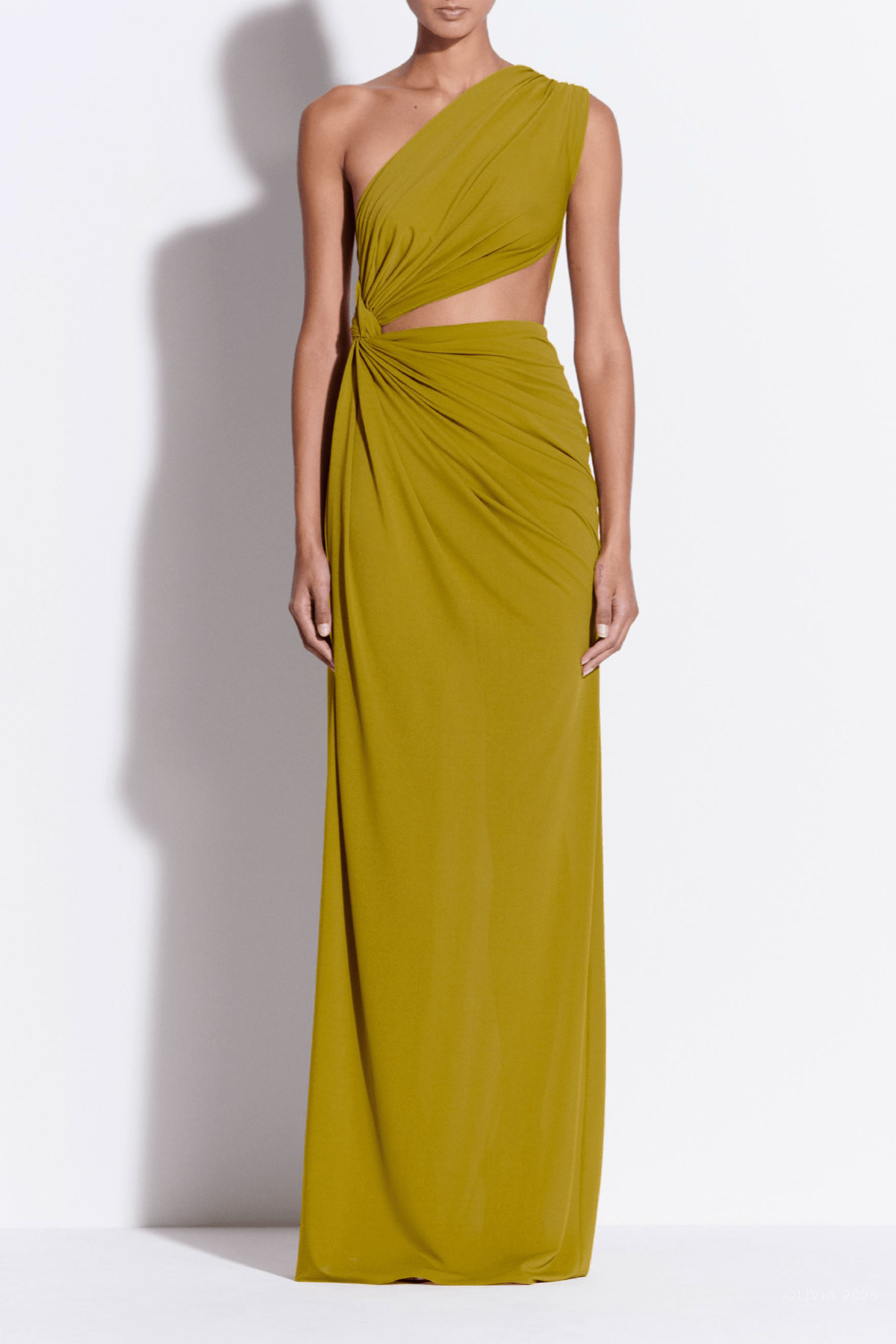 MNALEX051026013323306_2 Alex Perry One-Shoulder Draped Gown Crepe Jersey - Image 2