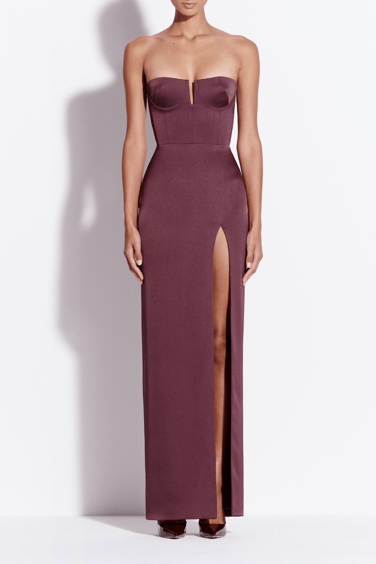 MNALEX141026001908078_2 Alex Perry Strapless Cup Column Satin Crepe - Image 2