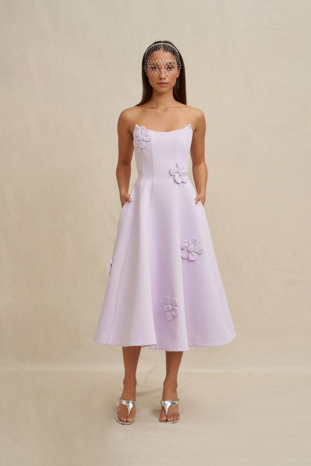 MNBJY041026032049086_3 BY JOHNNY. Camellia Strapless Dress - Image 3