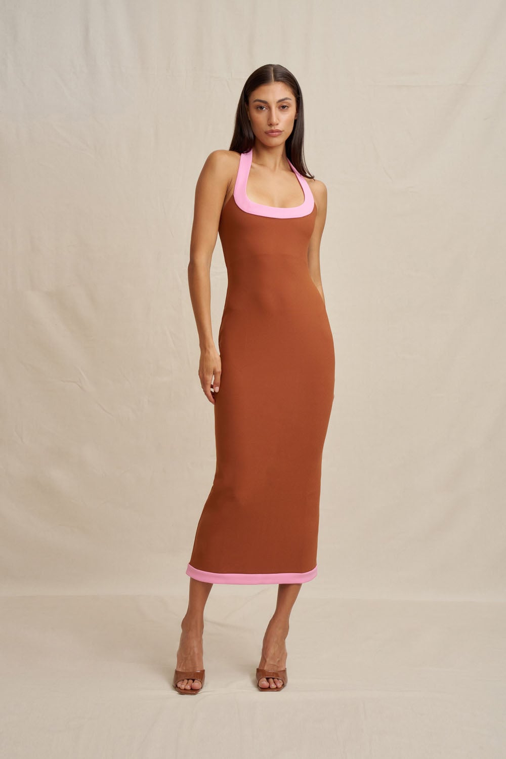 MNBJY041026032049087_3 BY JOHNNY. Alexa Halter Midi Dress - Image 3