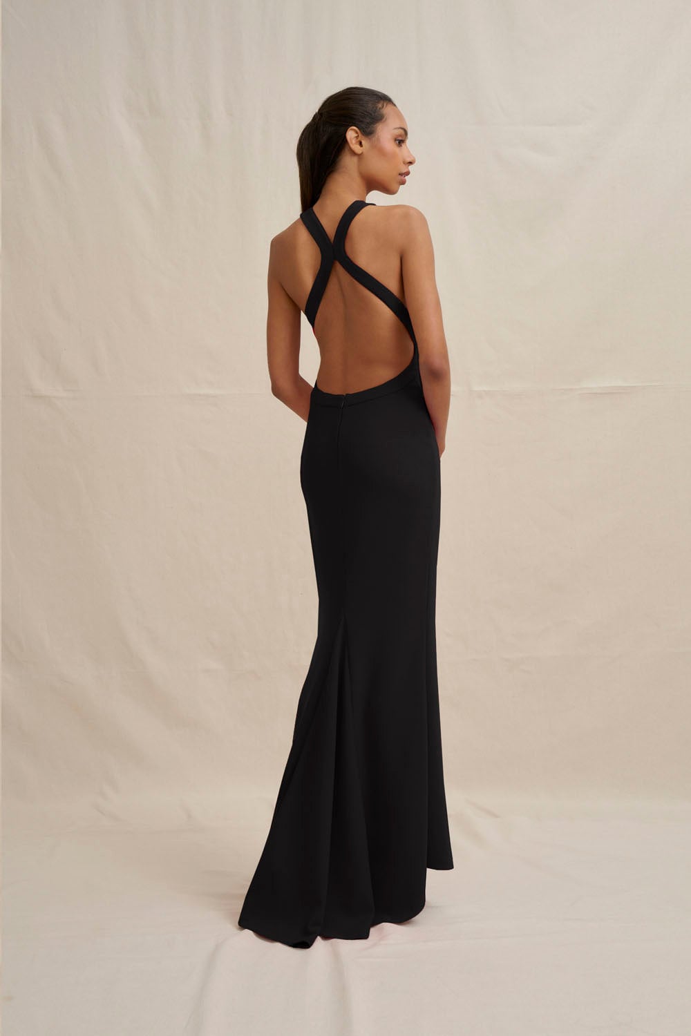 BY JOHNNY. Velora Open Back Jersey Gown