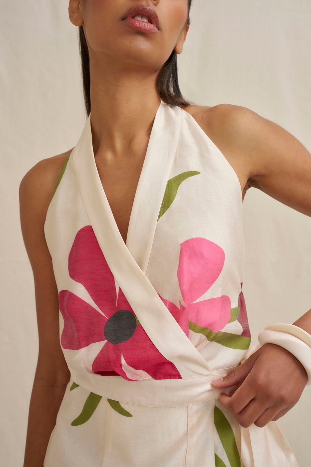 MNBJY041026032049091_2 BY JOHNNY. Tropicana Wrap Mini Dress - Image 2