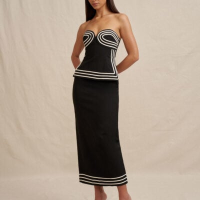 BY JOHNNY. Sloane Stripe Ankle Skirt - Image 1