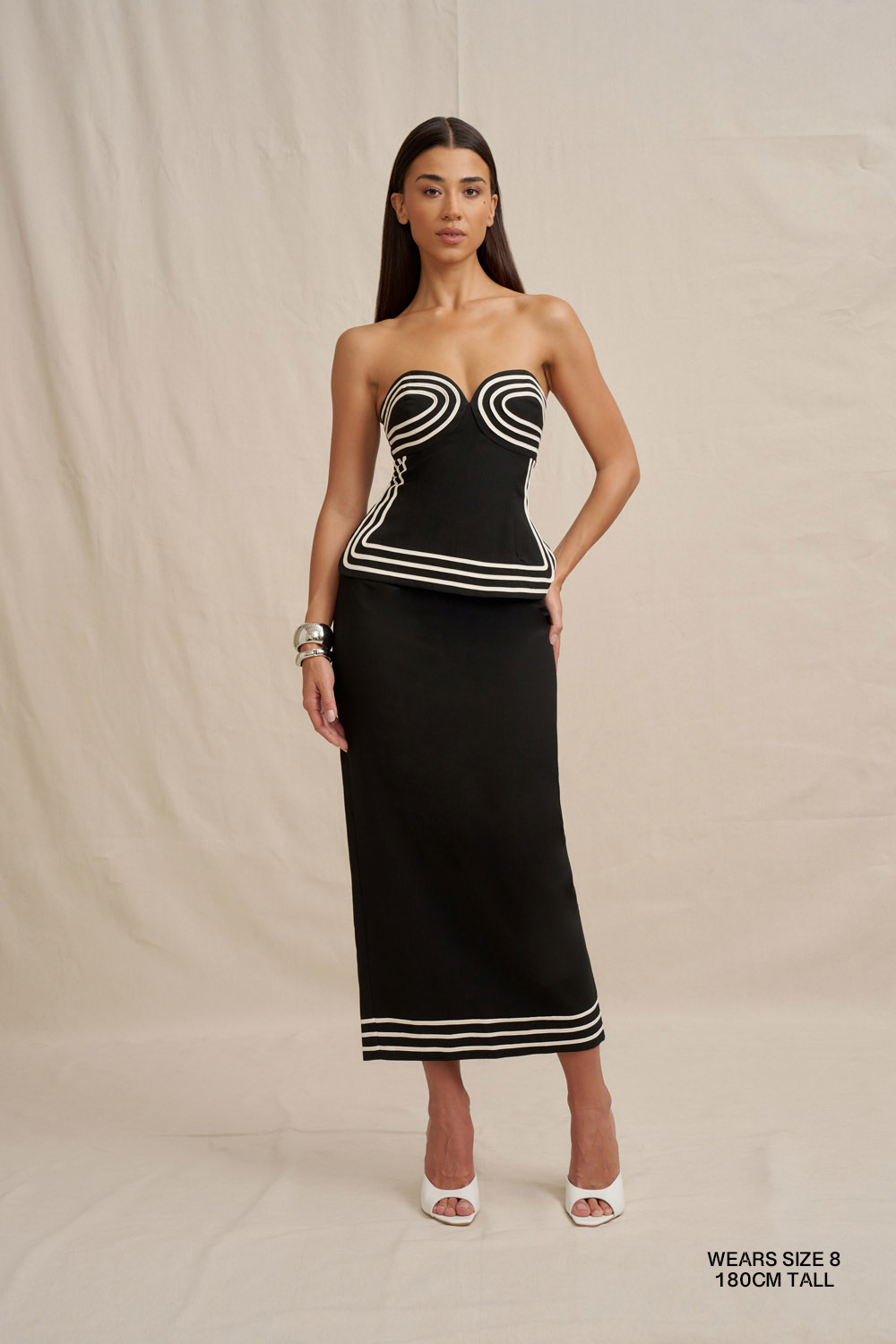 BY JOHNNY. Sloane Stripe Ankle Skirt - Image 3