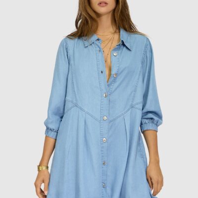 Belle & Bloom Supercut Denim Dress - Image 2