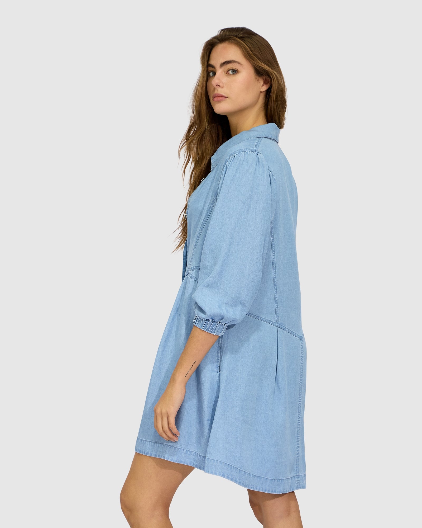 MNBNB041026031959080_3 Belle & Bloom Supercut Denim Dress - Image 3