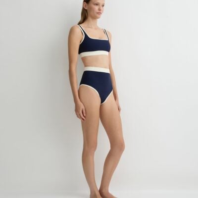 Bondi Born Hayden Bikini Top - Navy & Pearl (Sculpteur®) - Image 2