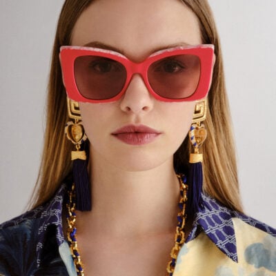 CAMILLA Where's MY Valet Sunglasses Solid Poppy / Ivory Marble Gold - Image 2