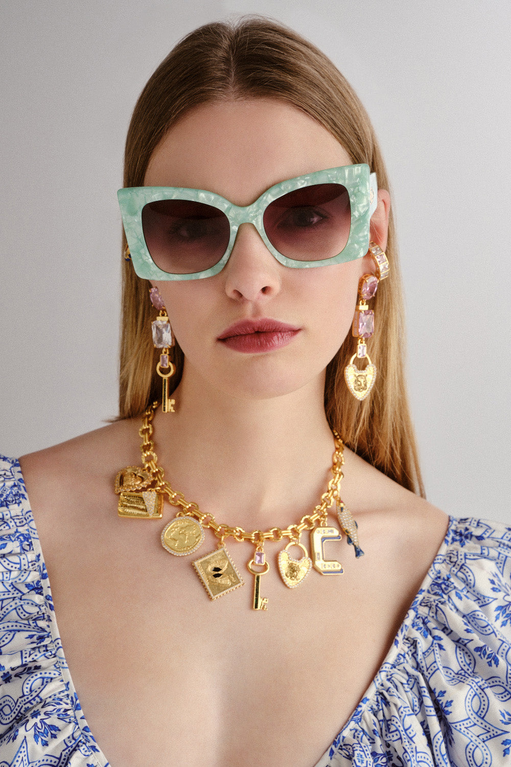 MNCAM131026140621002_2 CAMILLA Where's MY Valet Sunglasses Mint Marble / Solid Ivory Gold - Image 2