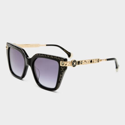 CAMILLA Here Comes Trouble Sunglasses Black / Gold Leopard Glitter - Image 2