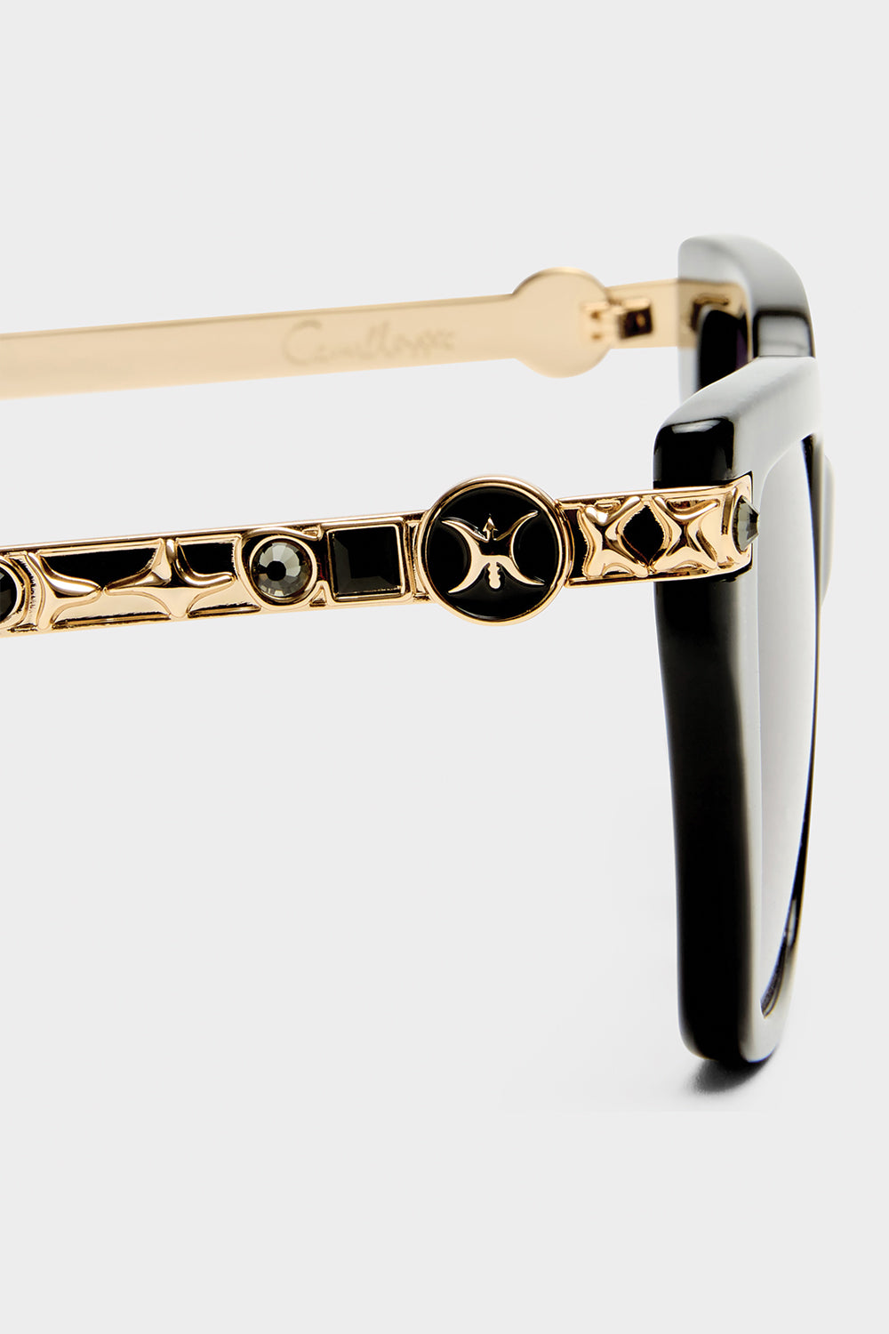 MNCAM131026140621005_3 CAMILLA Here Comes Trouble Sunglasses Black / Gold Leopard Glitter - Image 3