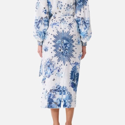 CAMILLA Wrap Midi Dress the Porcelain Parlour - Image 2