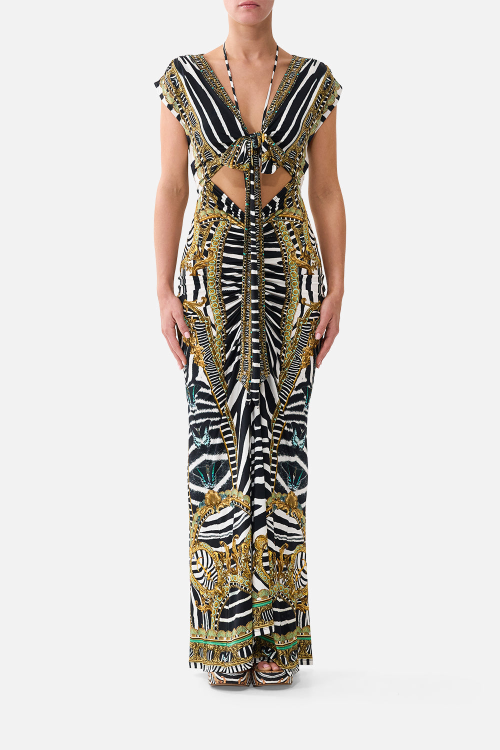 CAMILLA Wrap Bodice Jersey Dress Zig Zag Zoo - Image 1