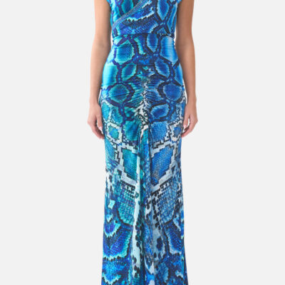 CAMILLA Wrap Bodice Jersey Dress the Sapphire Serpent - Image 1