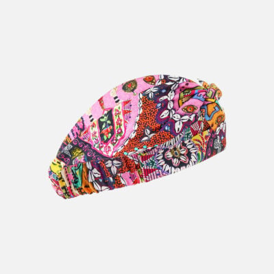 CAMILLA Woven Twist Headband Patchwork Panorama - Image 2