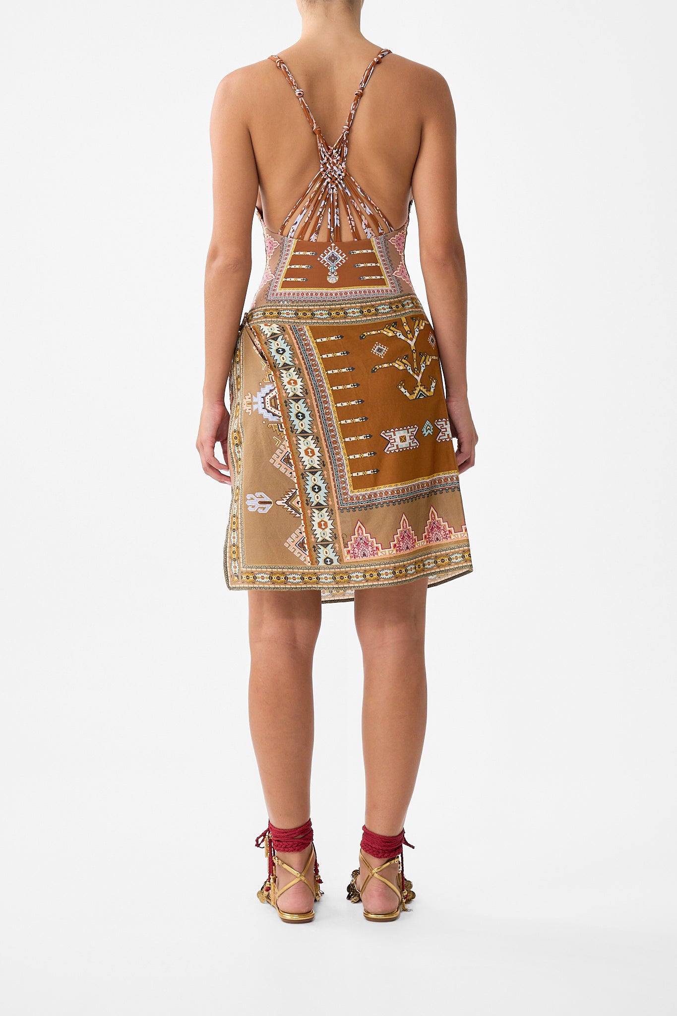 MNCAM131026140621035_2 CAMILLA Woven Short Sarong With Macrame Tie Waist Fabric OF Time - Image 2