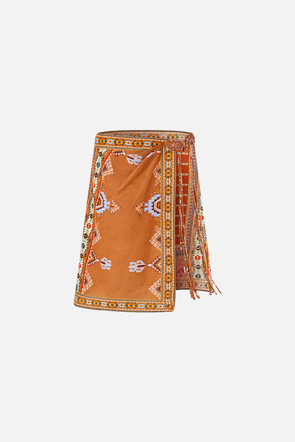 MNCAM131026140621035_3 CAMILLA Woven Short Sarong With Macrame Tie Waist Fabric OF Time - Image 3