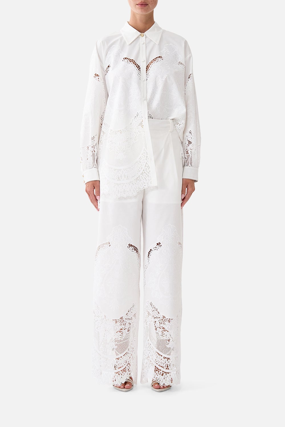 CAMILLA Wide Leg Waisted Pant Dandelion Skies - Image 1