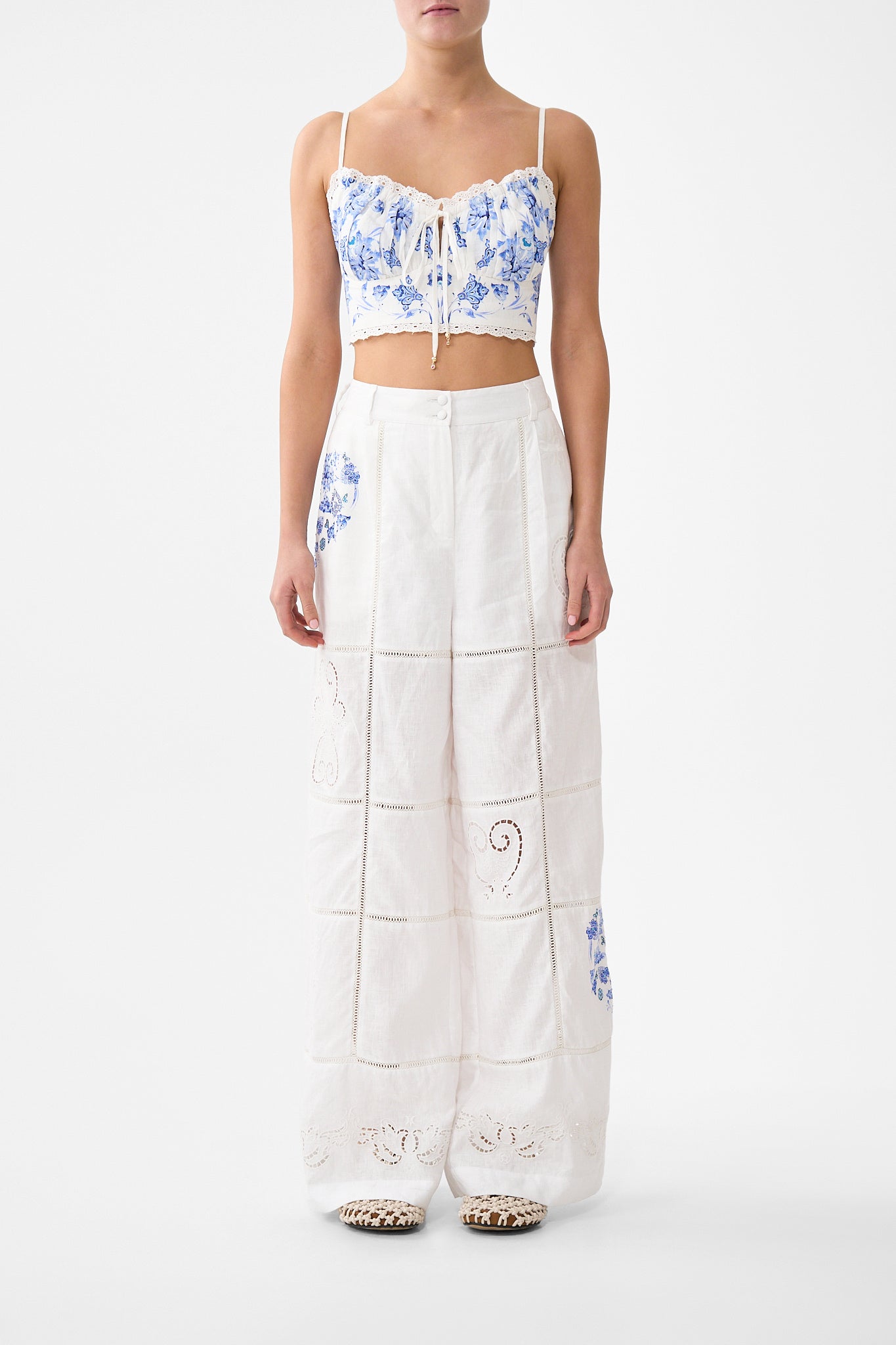 CAMILLA Wide Leg Waisted Pant All About That Lace - Image 1