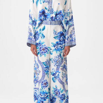 CAMILLA Wide Leg Waisted Pant A Ceramic Garden - Image 1