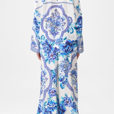 CAMILLA Wide Leg Waisted Pant A Ceramic Garden - Image 2