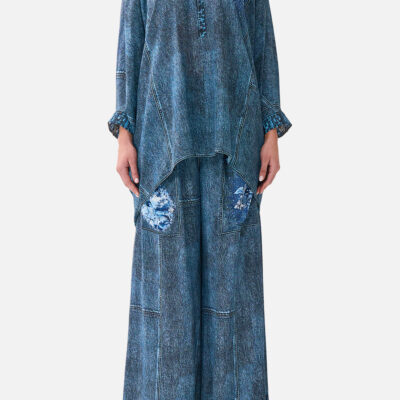 CAMILLA Wide Leg Trouser With Front Pockets the Porcelain Parlour - Image 1