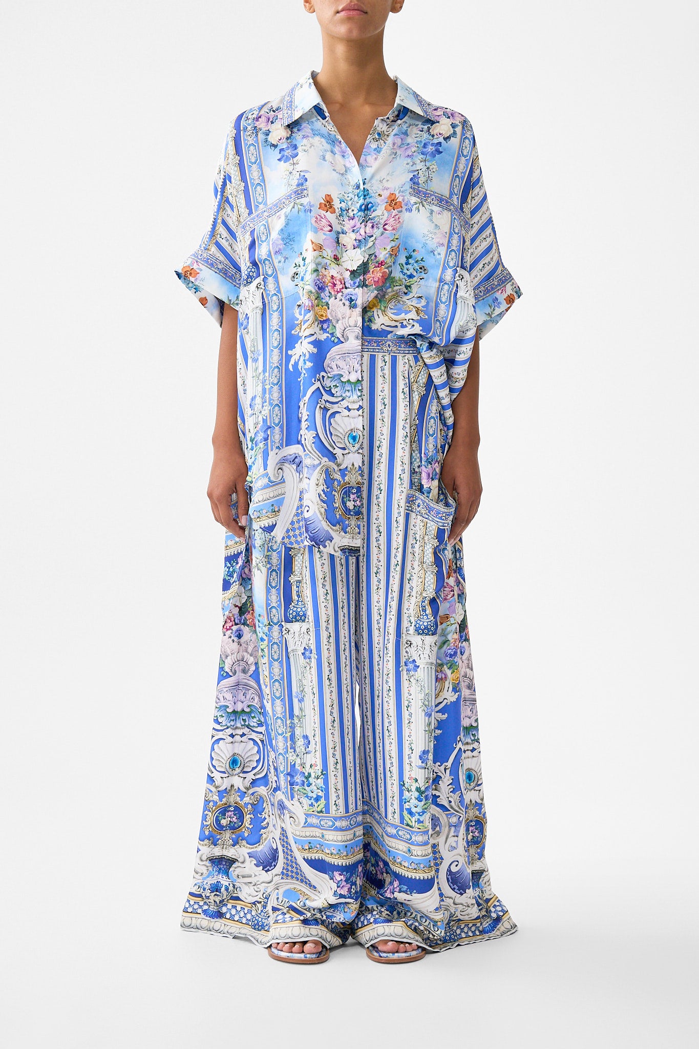 CAMILLA Wide Leg Trouser With Front Pockets Ottoman Opulence - Image 1