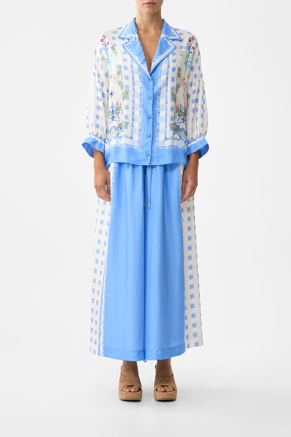 CAMILLA Wide Leg Elastic Waist Pant Midsummer Mosaics - Image 1
