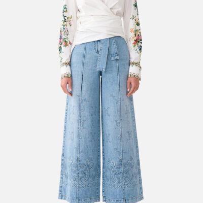 CAMILLA Wide Leg Belted Jean Denim - Image 1