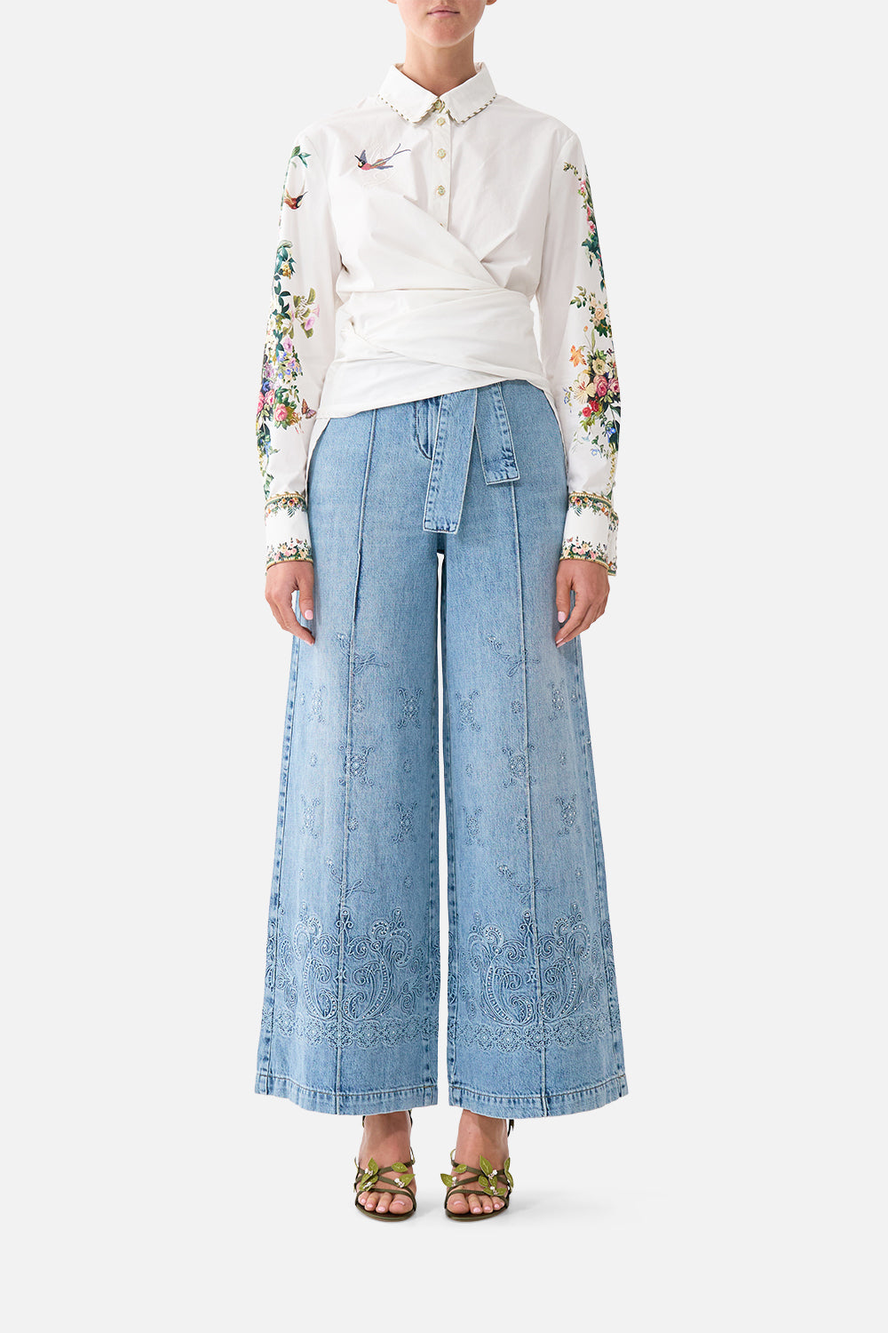 CAMILLA Wide Leg Belted Jean Denim - Image 1