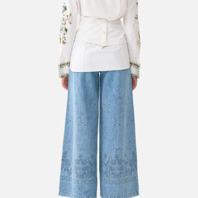 CAMILLA Wide Leg Belted Jean Denim - Image 2