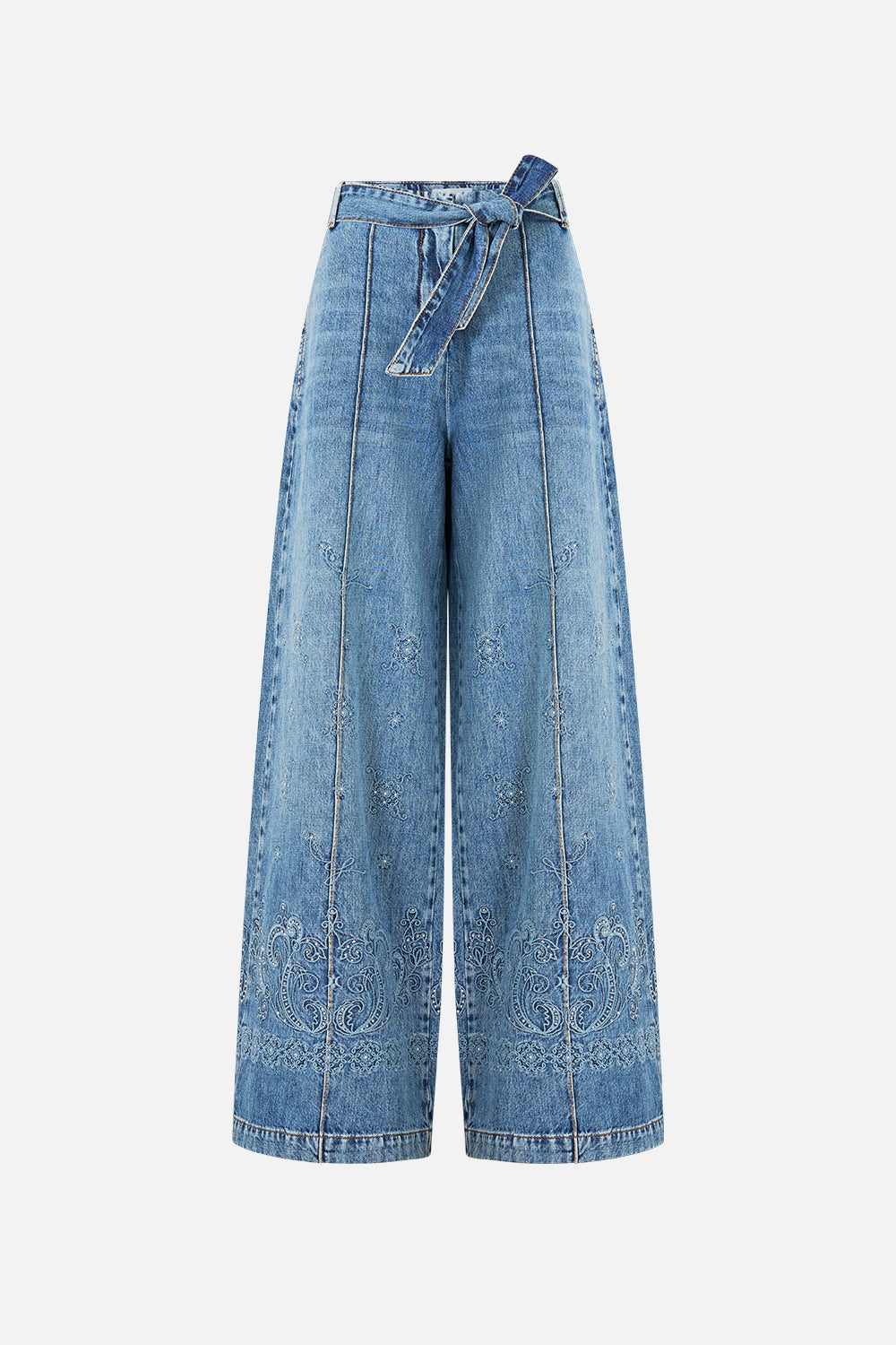 CAMILLA Wide Leg Belted Jean Denim - Image 3