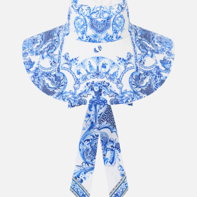 CAMILLA Wide Brim Bucket Hat With Tie Ceramic Panoramic - Image 2