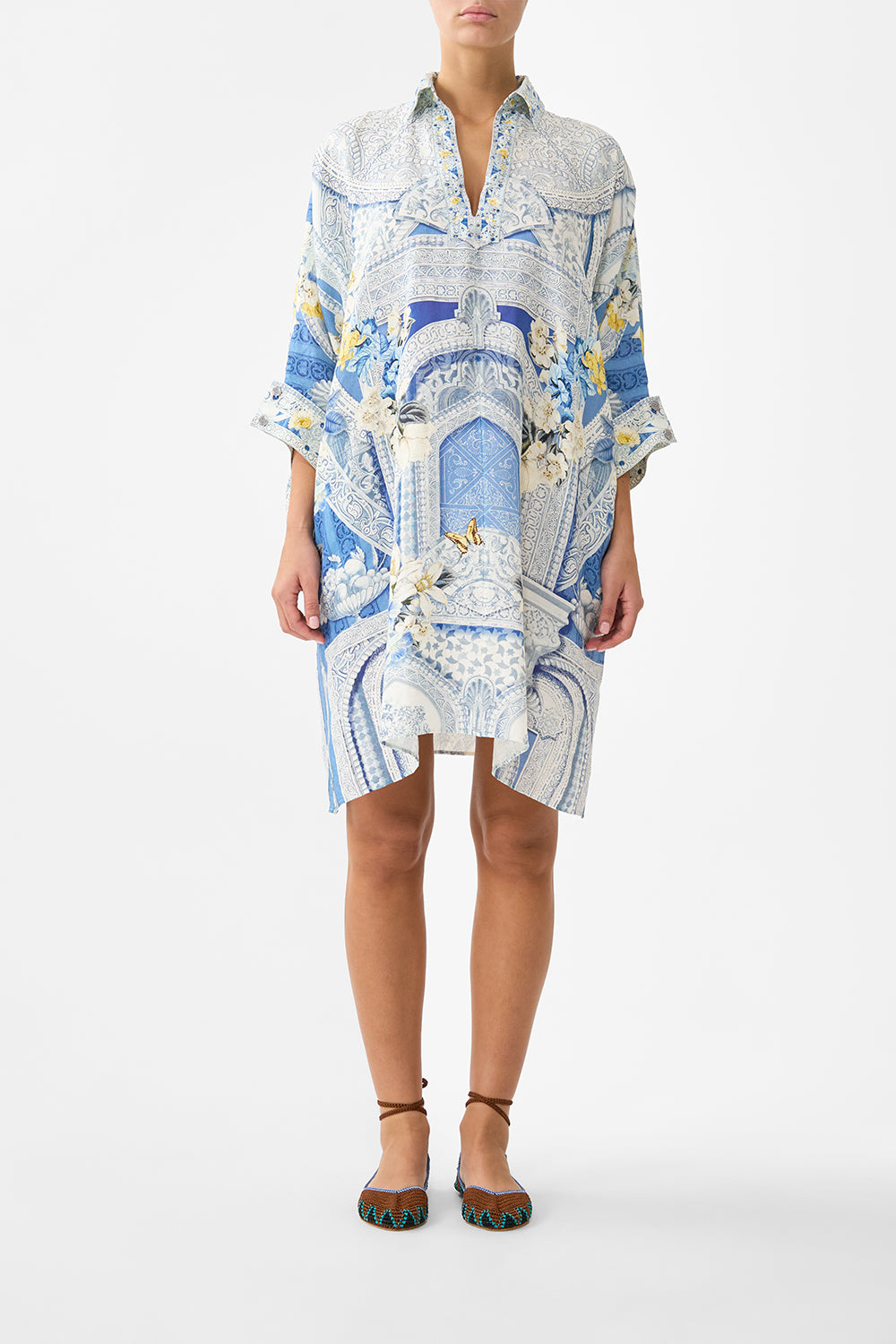 CAMILLA Wide Body Collared Kaftan DE Nada Granada - Image 1